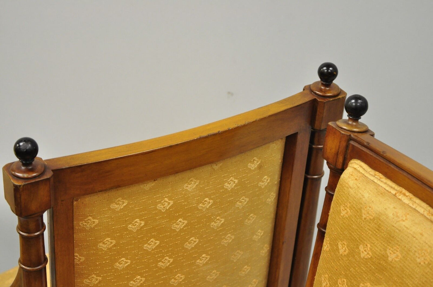 Maslow Freen French Empire Style Mahogany Upholstered Dining Chairs - Set of 8