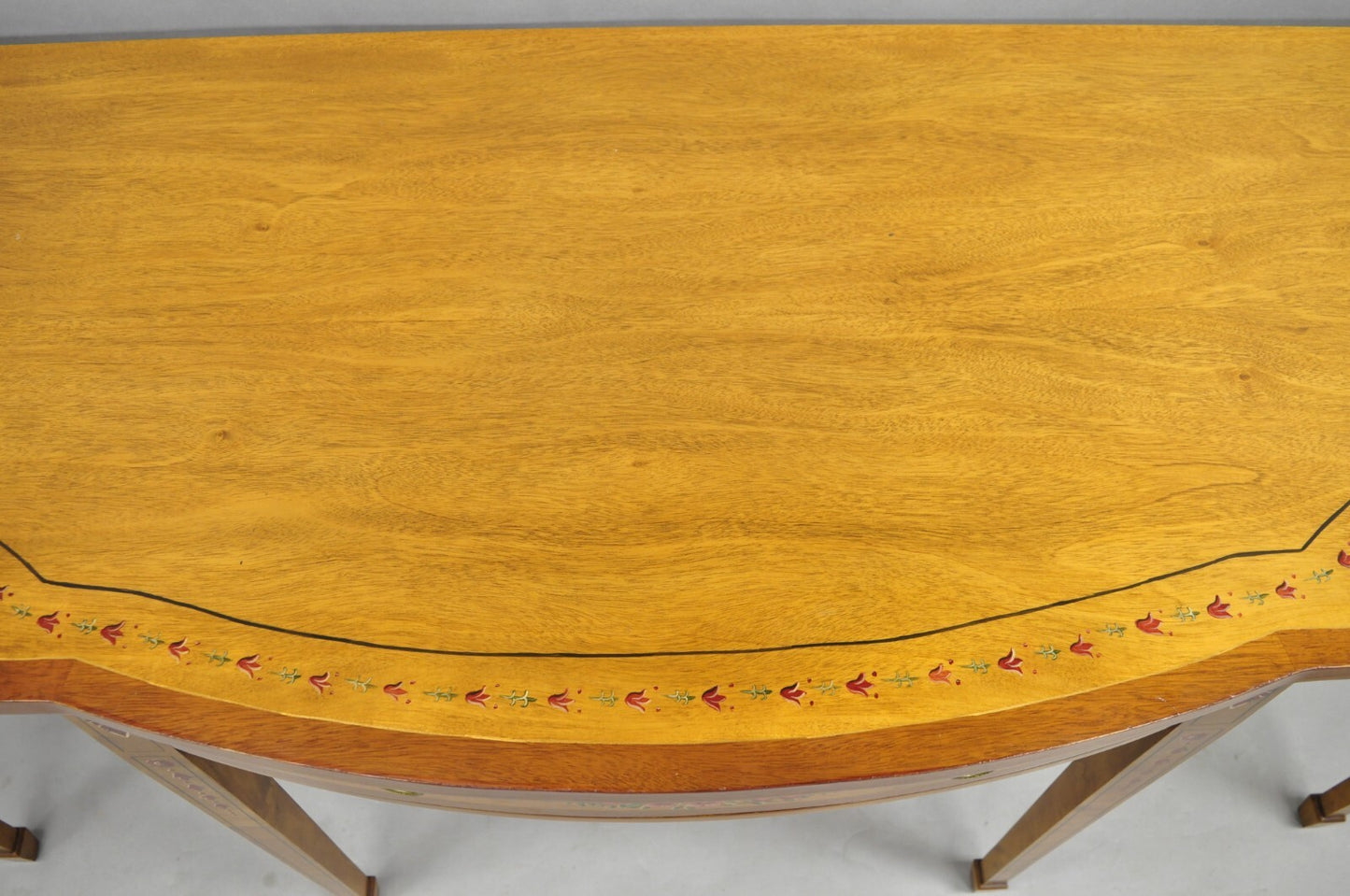 Wellington Hall English Adams Style Paint Decorated Satinwood Sideboard Buffet
