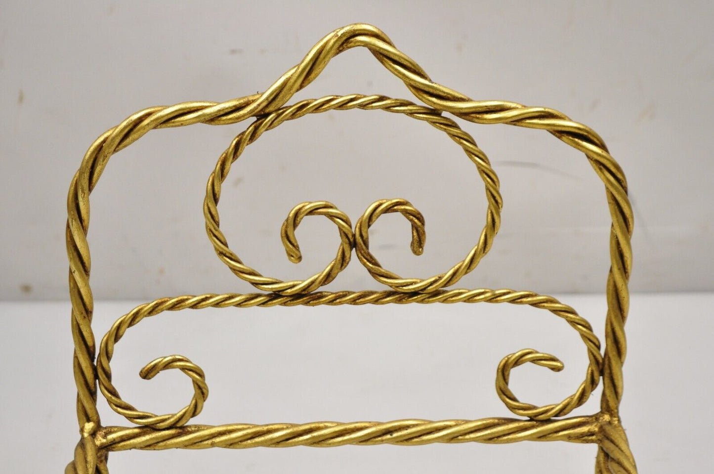 Vintage Italian Hollywood Regency Iron Tassel Frame Pet Cat Dog Bed or Doll Bed
