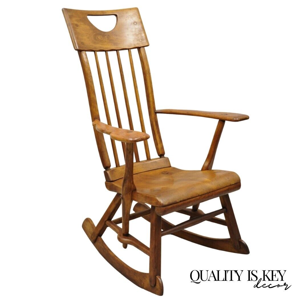 Vintage Sikes Co Maple Wood American Colonial Style Rocker Rocking Chair (B)
