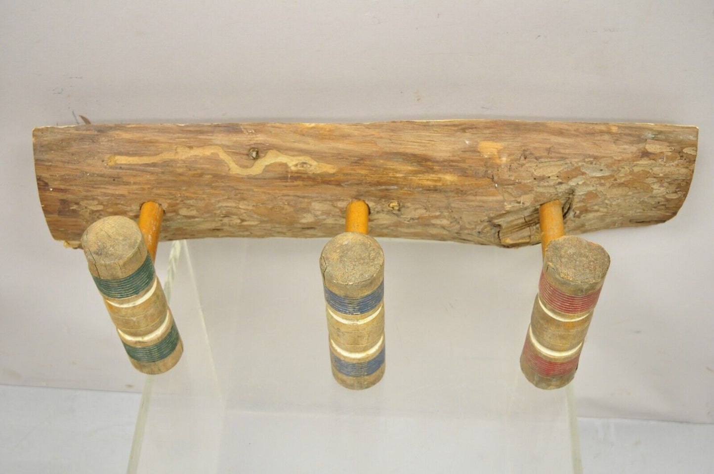 Vintage Croquet Mallet Repurposed Wall Hook Hat Rack Shelf Holder