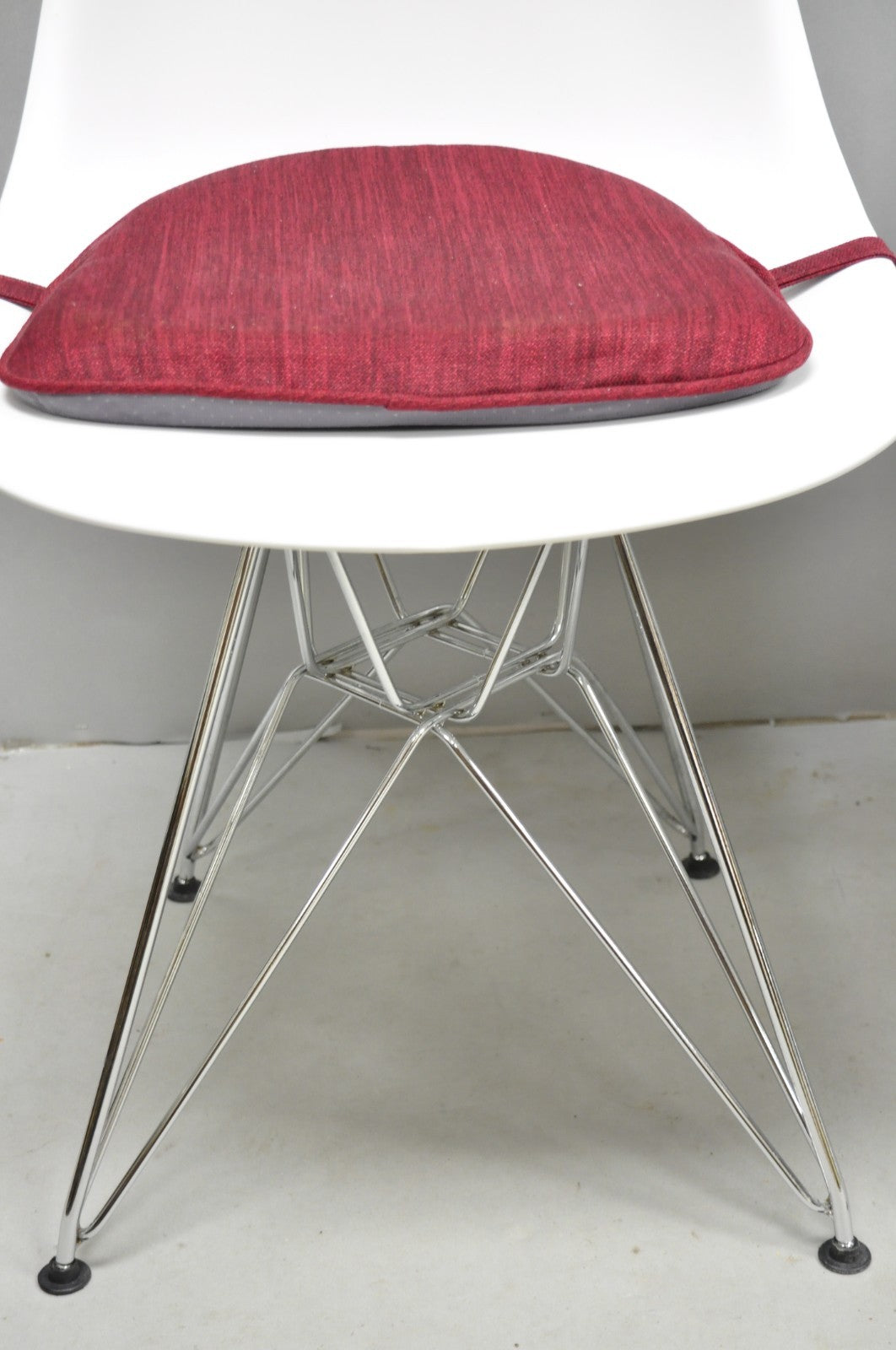 Modern Eames Style Molded Plastic Metal Base Dining Side Chairs - Set of 4