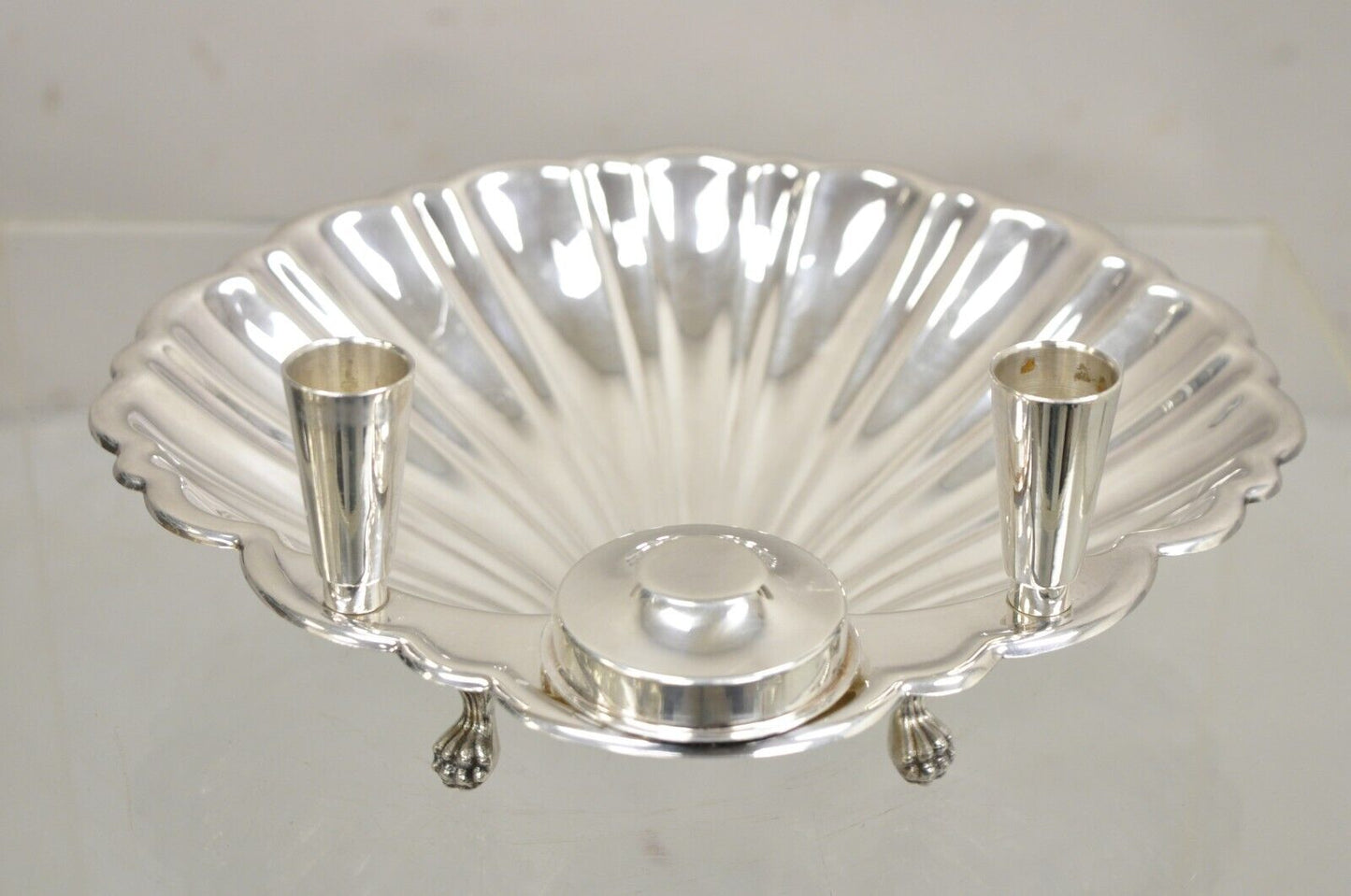 Black Starr & Frost Silver Plated Clam Shell Seafood Cocktail Serving Platter