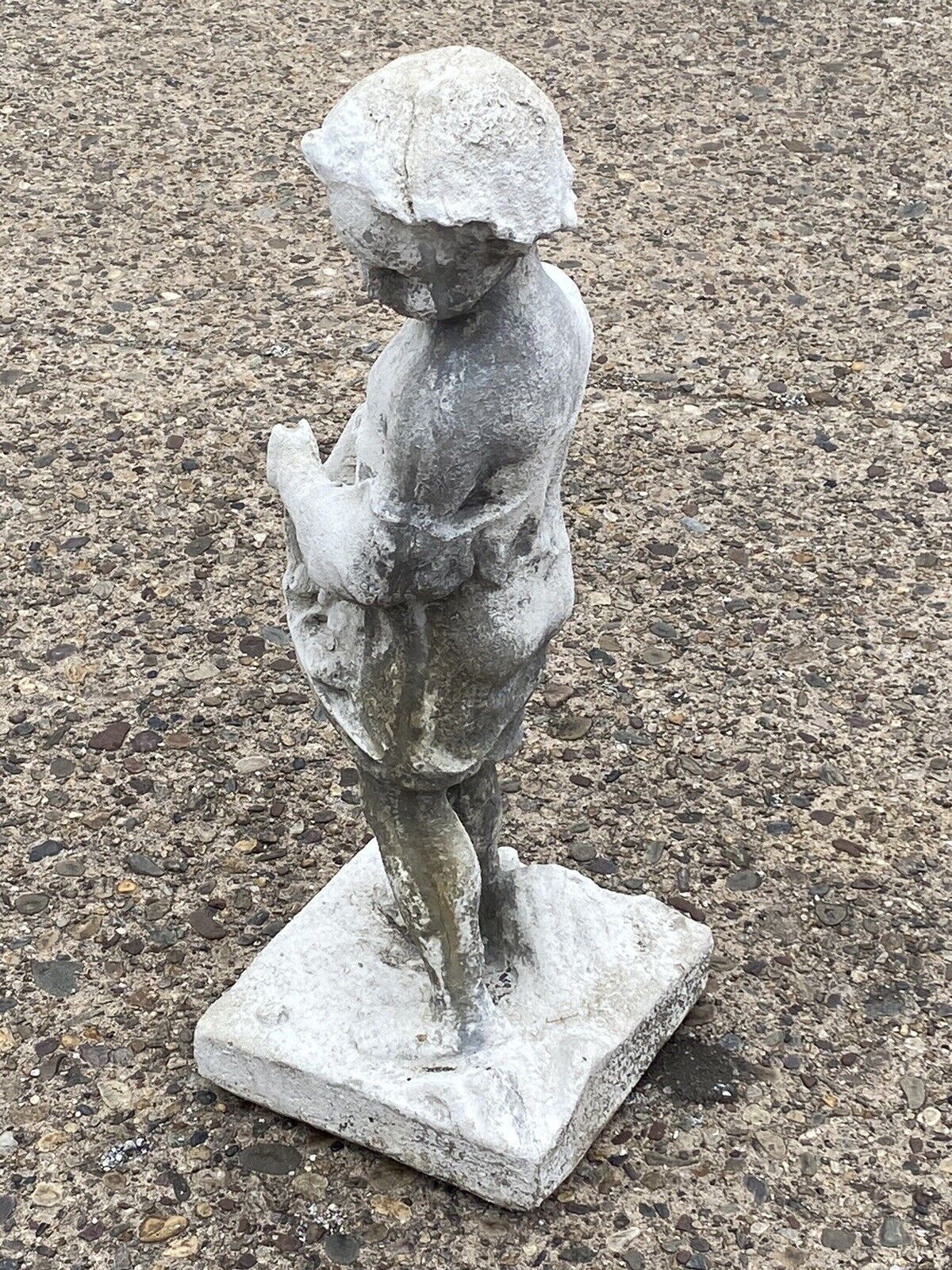 Vintage Four Seasons Cherub Putti Cast Cement 32" Lawn Ornament Garden Statue