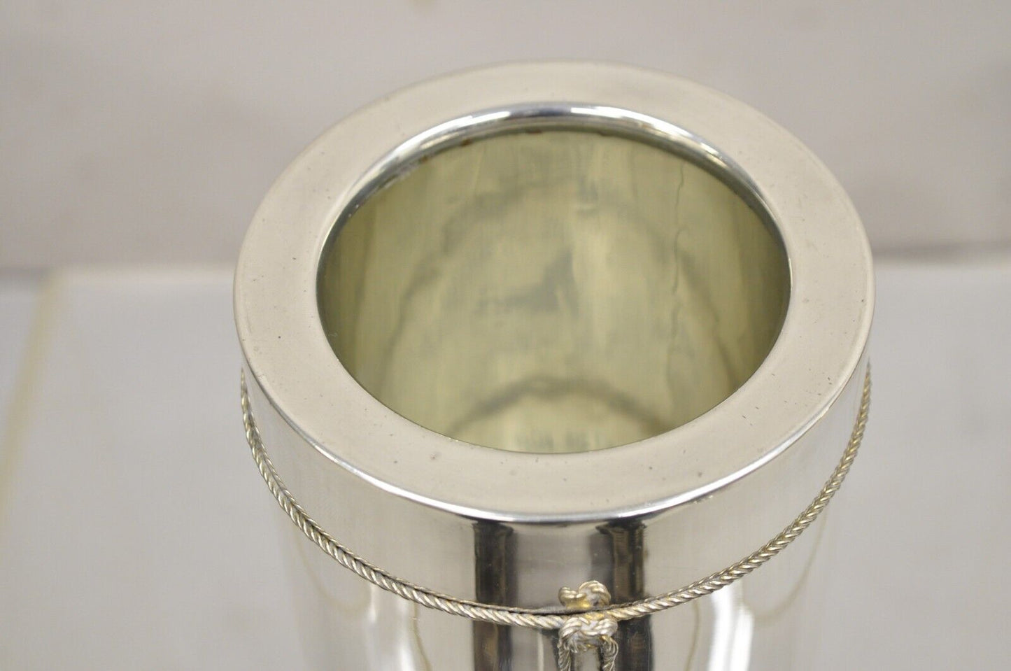 Vintage Gucci Nautical Ship Anchor Silver Plated Champagne Wine Chiller Bucket