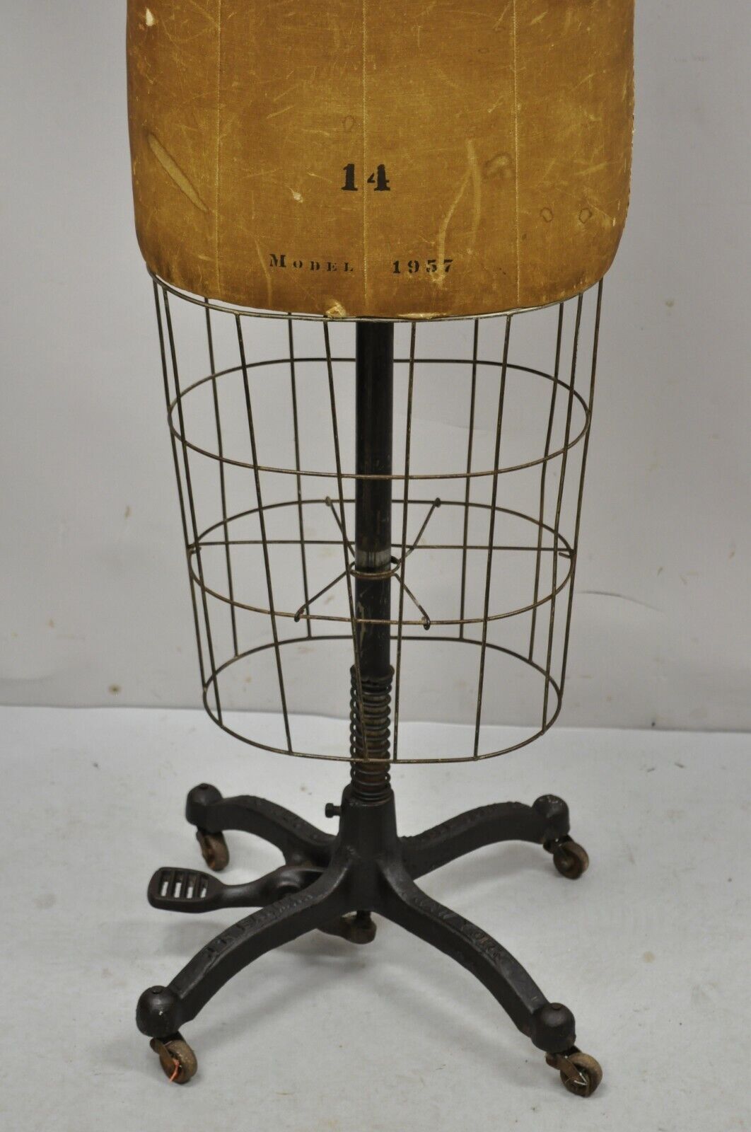 Antique J.R Bauman Model 1957 Size 14 Cage Dress Form Mannequin