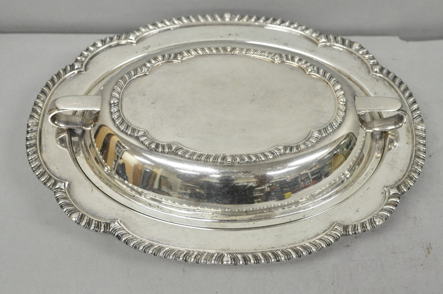 Vintage Sheffield Victorian Silver Plated Covered Vegetable Serving Dish