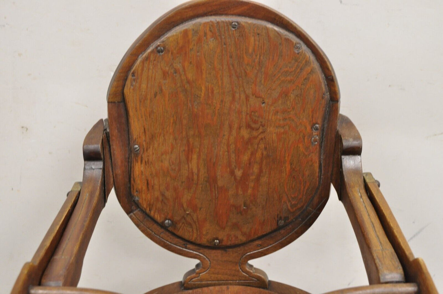 Antique Victorian Walnut Wood Convertible Combination Baby High Chair Stroller