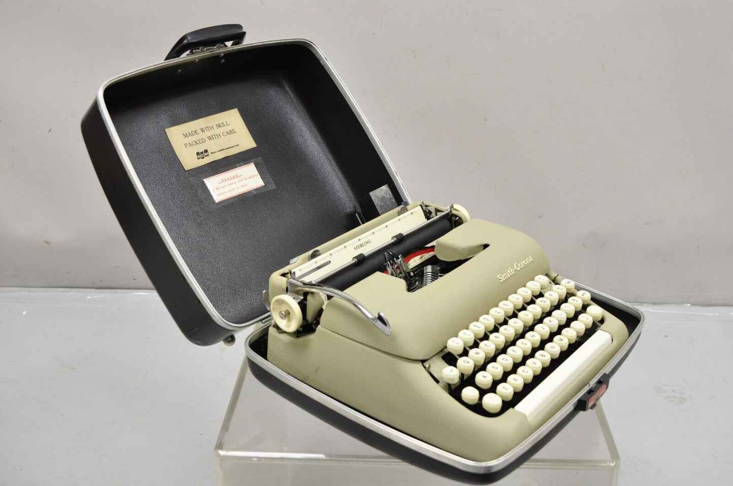 Vintage Smith Corona Sterling Manual Portable Typewriter with Hard Case