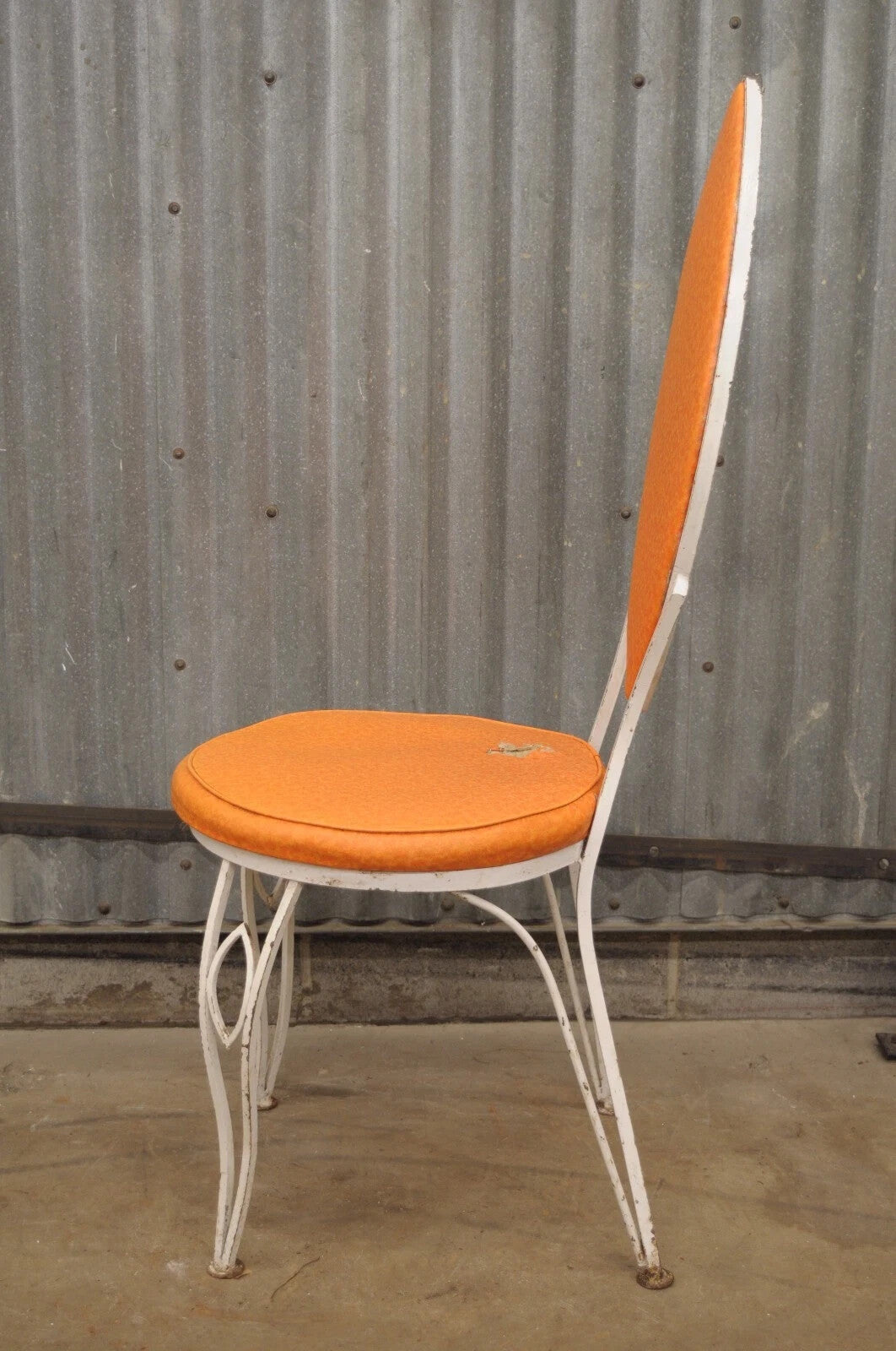 Vintage Hollywood Regency Salterini Style Marquise Wrought Iron Side Chair (C)