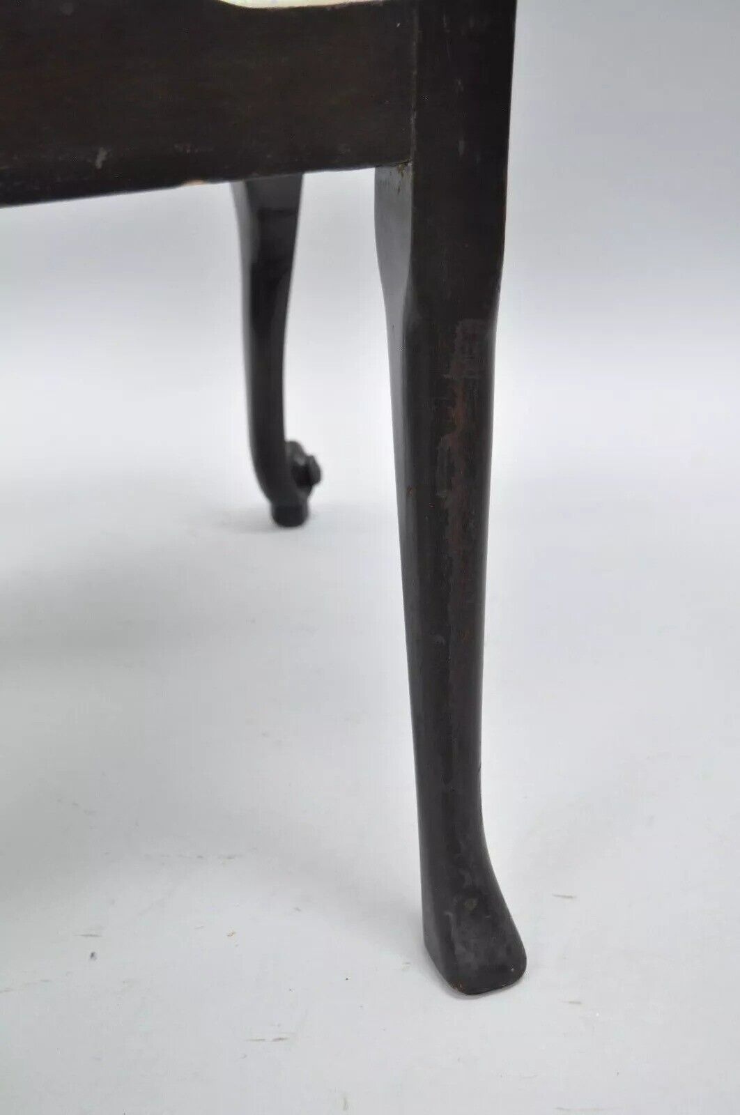 Antique Georgian Style Carved Ribbon Back Solid Mahogany Dining Side Chair (A)