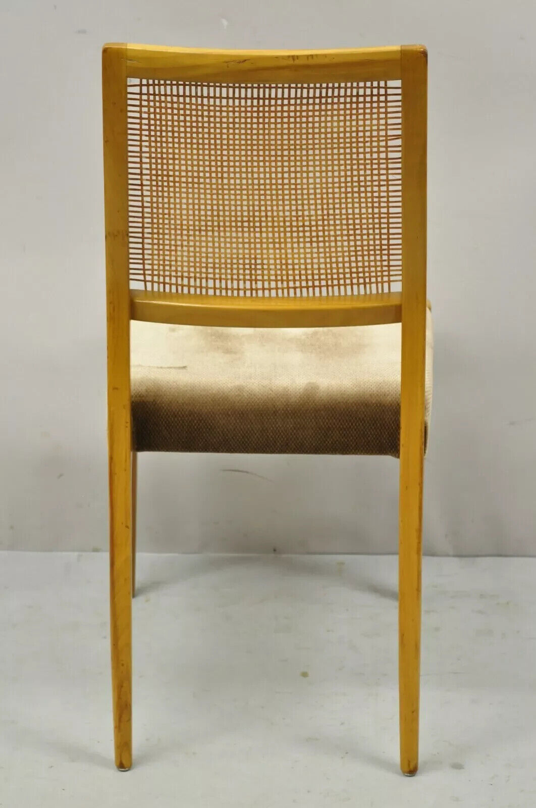 Vintage Mid Century Danish Modern Birch Wood Cane Back Dining Chairs - Set of 6