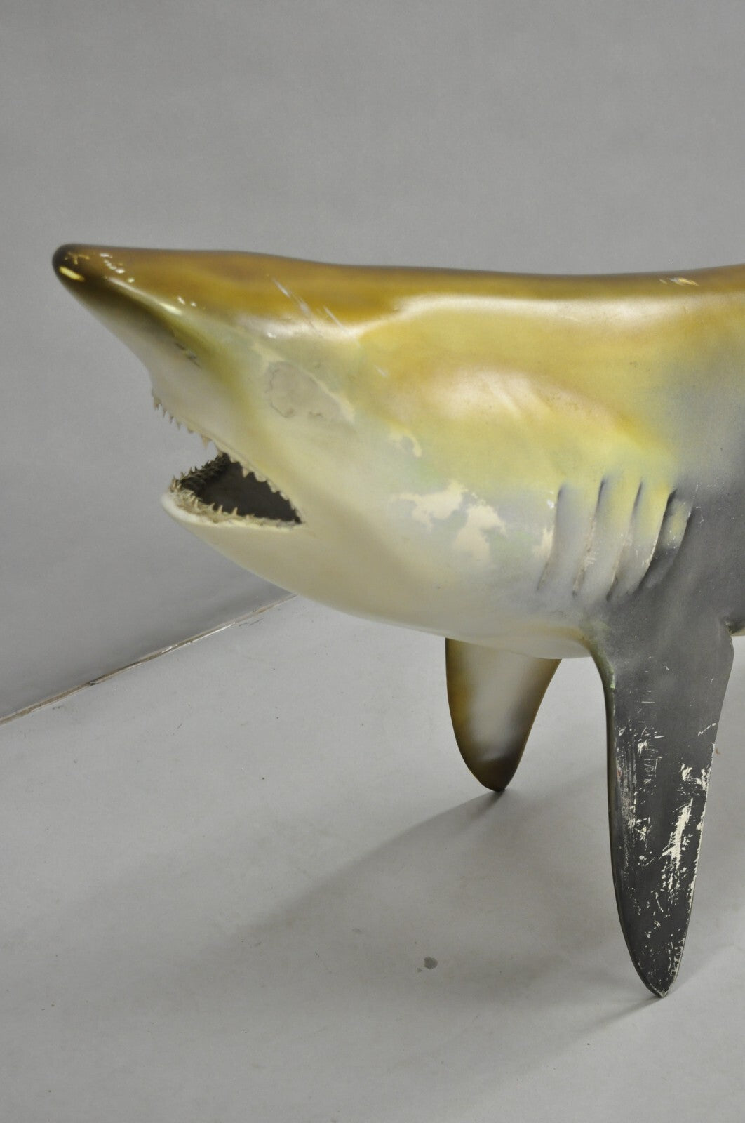Vintage PFlueger 77" Large Fiberglass Mako Shark Replica Wall Mount Display