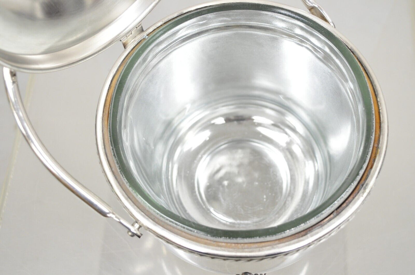 Vintage Victorian Style Reticulated Handle Silver Plated Ice Bucket by Bristol