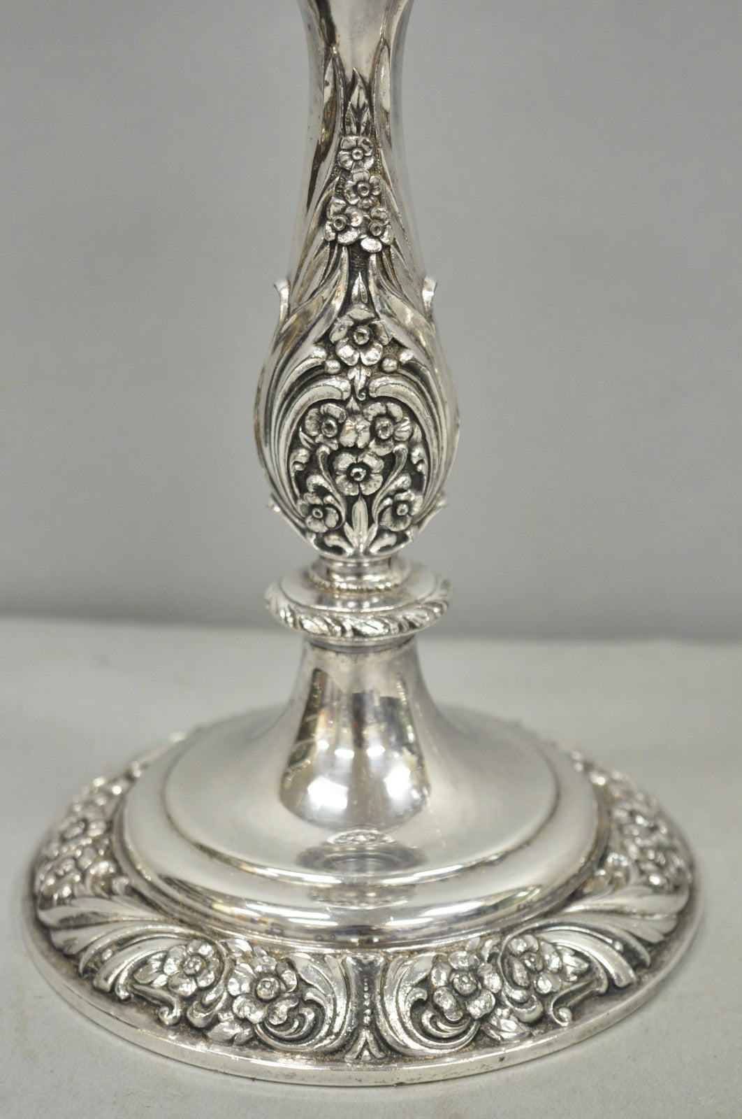 Heritage 1847 Rogers Bros 9416 Silver Plated 3 Arm Ornate Candelabra - a Pair