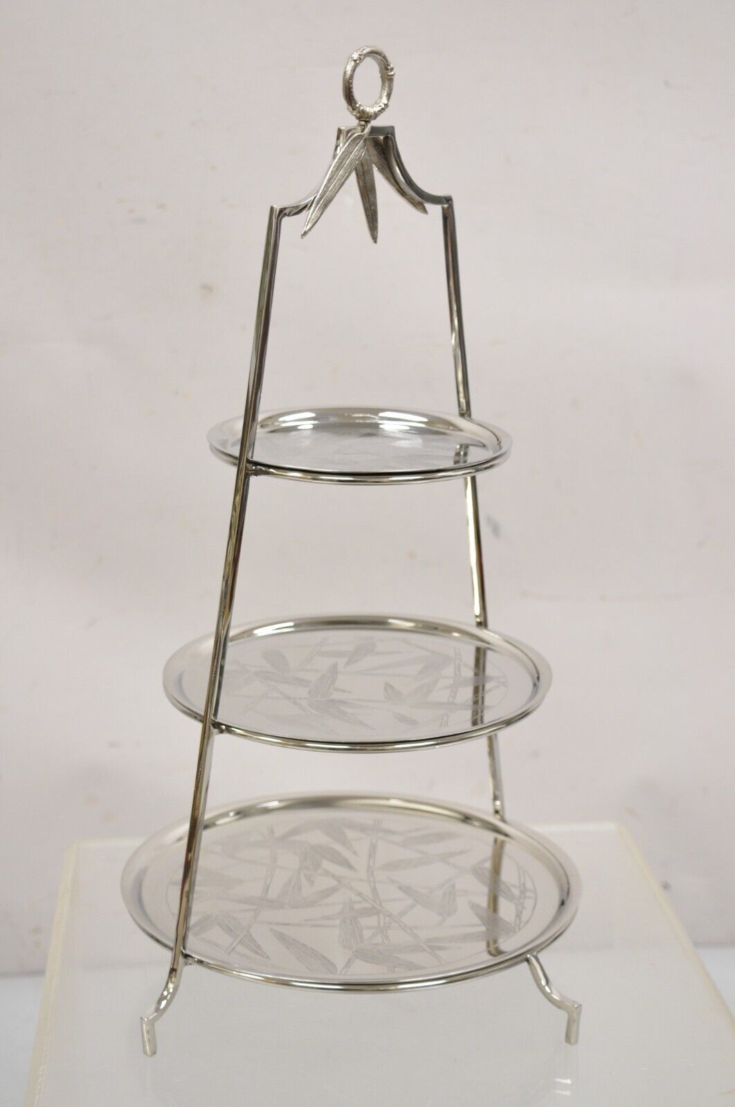 Michael Aram Hollywood Regency Silver Plated 3 Tier Pastry Display Stand