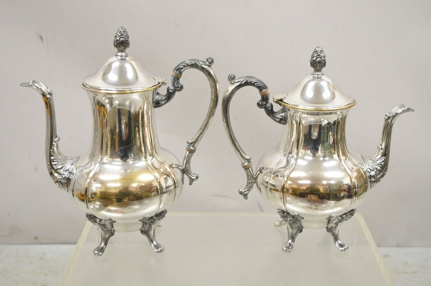 Antique English Victorian Silver Plated Coffee Tea Set - 4 Pc Set