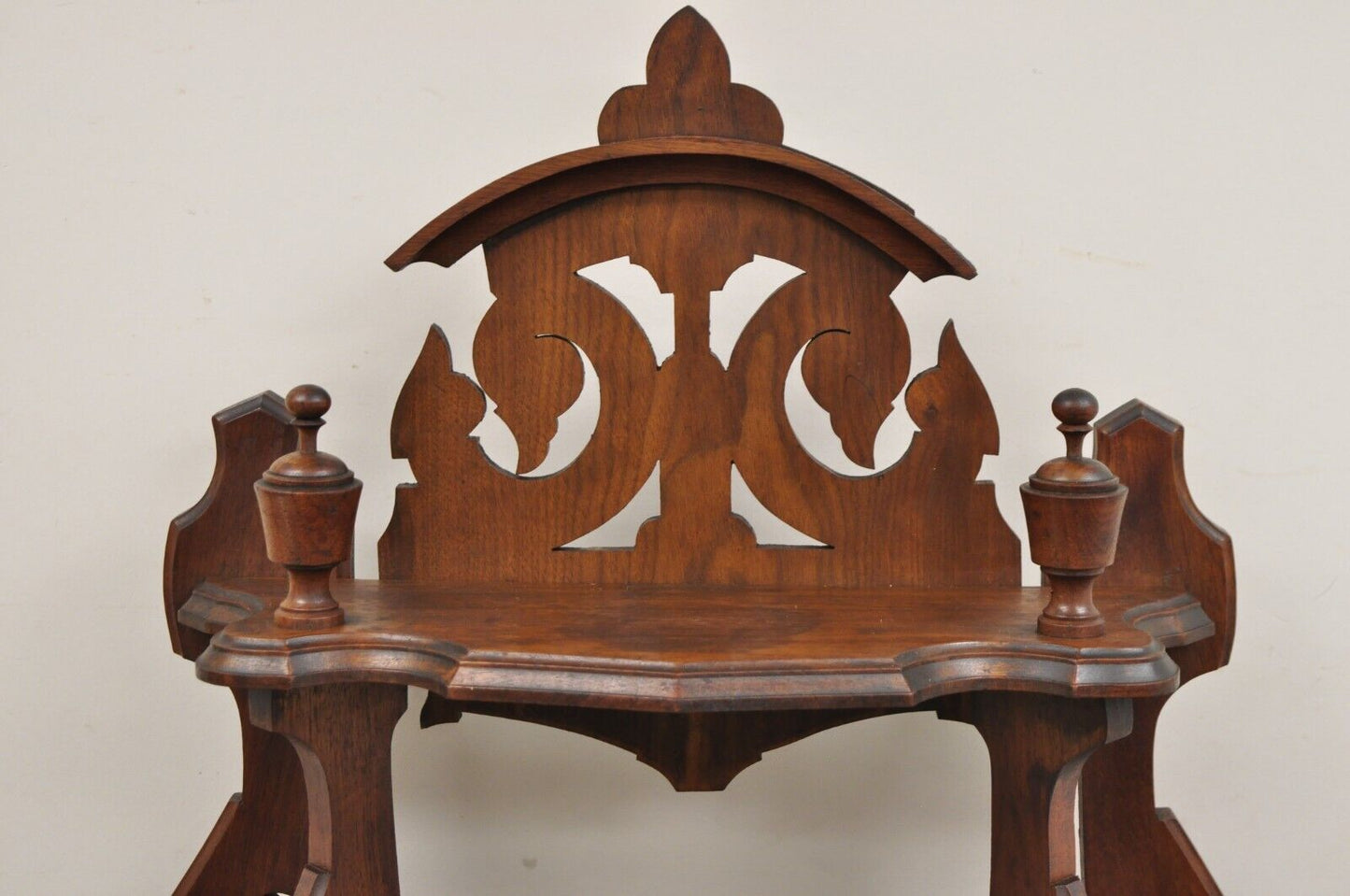 Antique Eastlake Victorian Carved Walnut 5 Tier Etagere Curio Whatnot Stand