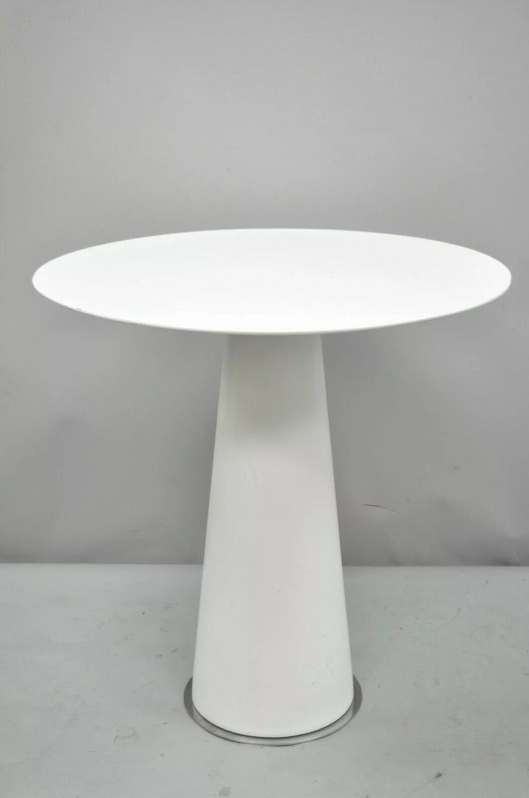 Megaron Modern Magic Mushroom White Bistro Tall Modernist Side Tables - a Pair