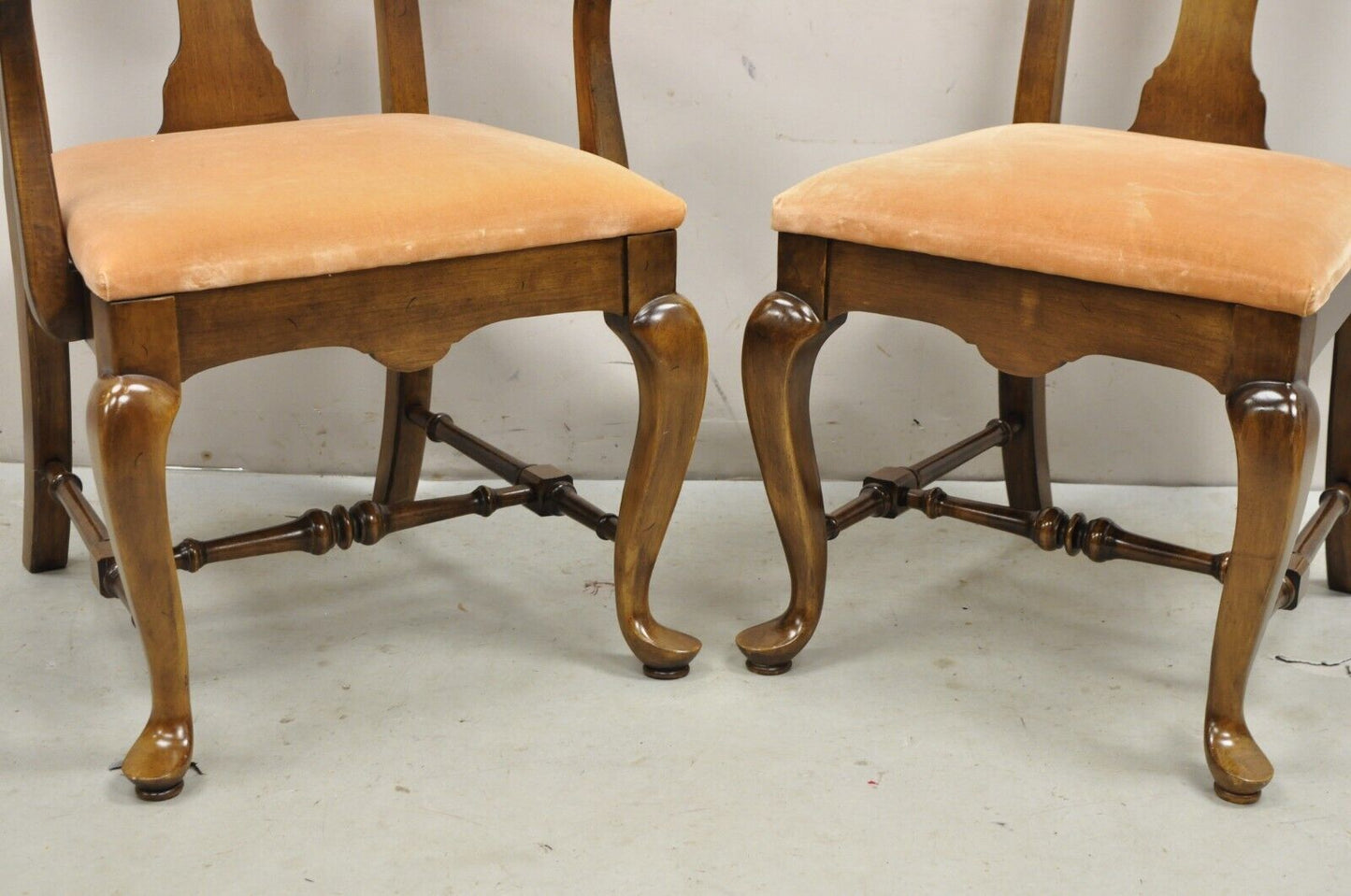 Ethan Allen Classic Manor Maple Stretcher Base Dining Chairs 15-6001 - Set of 6