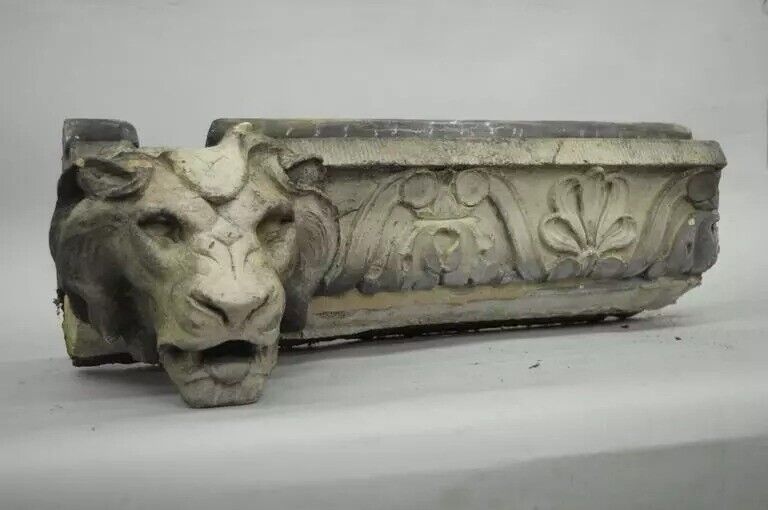 19th C. Terracotta Lion Head Regency Style Building Garden Architectural Element