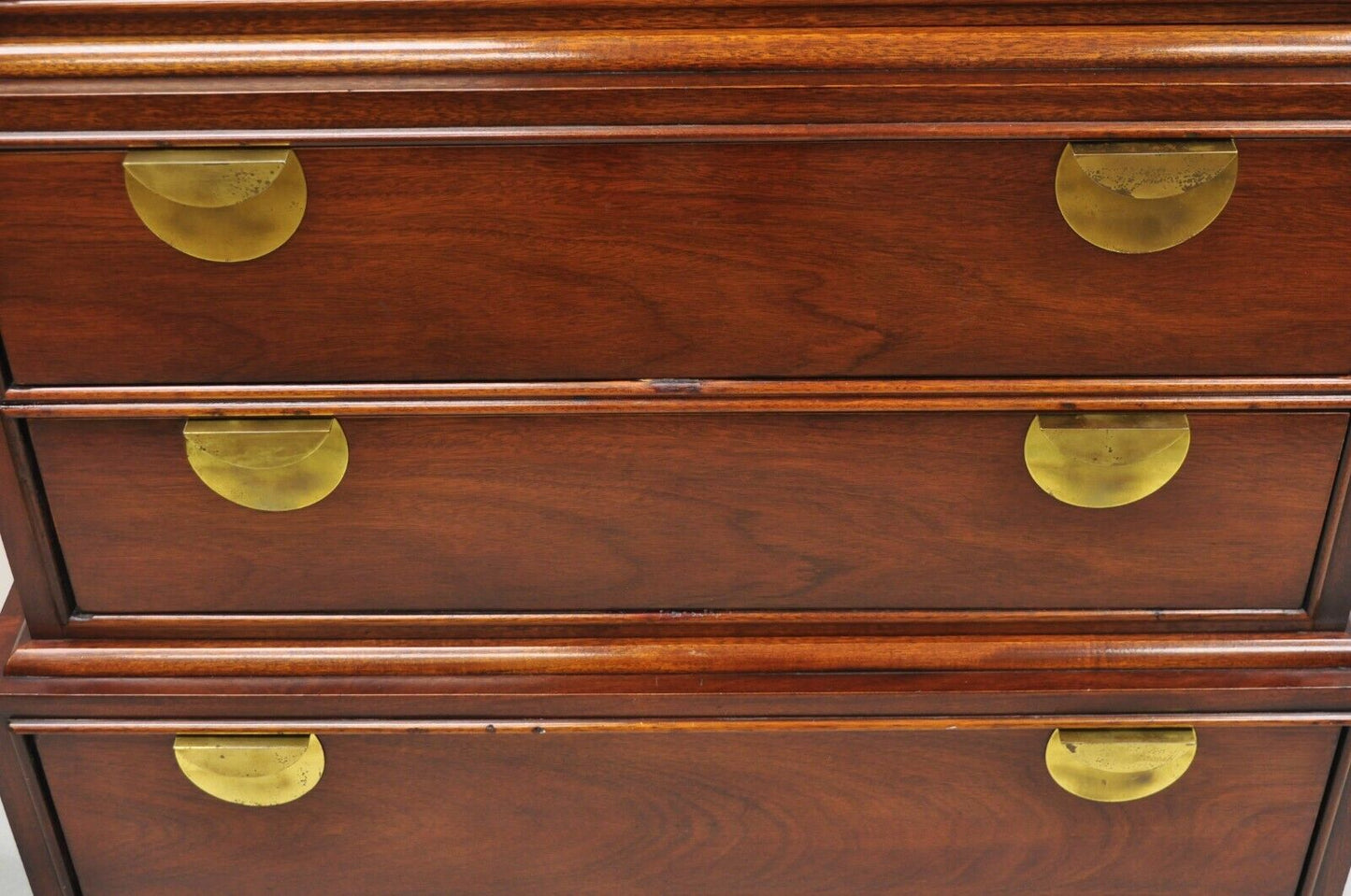 Vintage Thomasville Chinoiserie Mahogany Triple Dresser Tall Chest Highboy