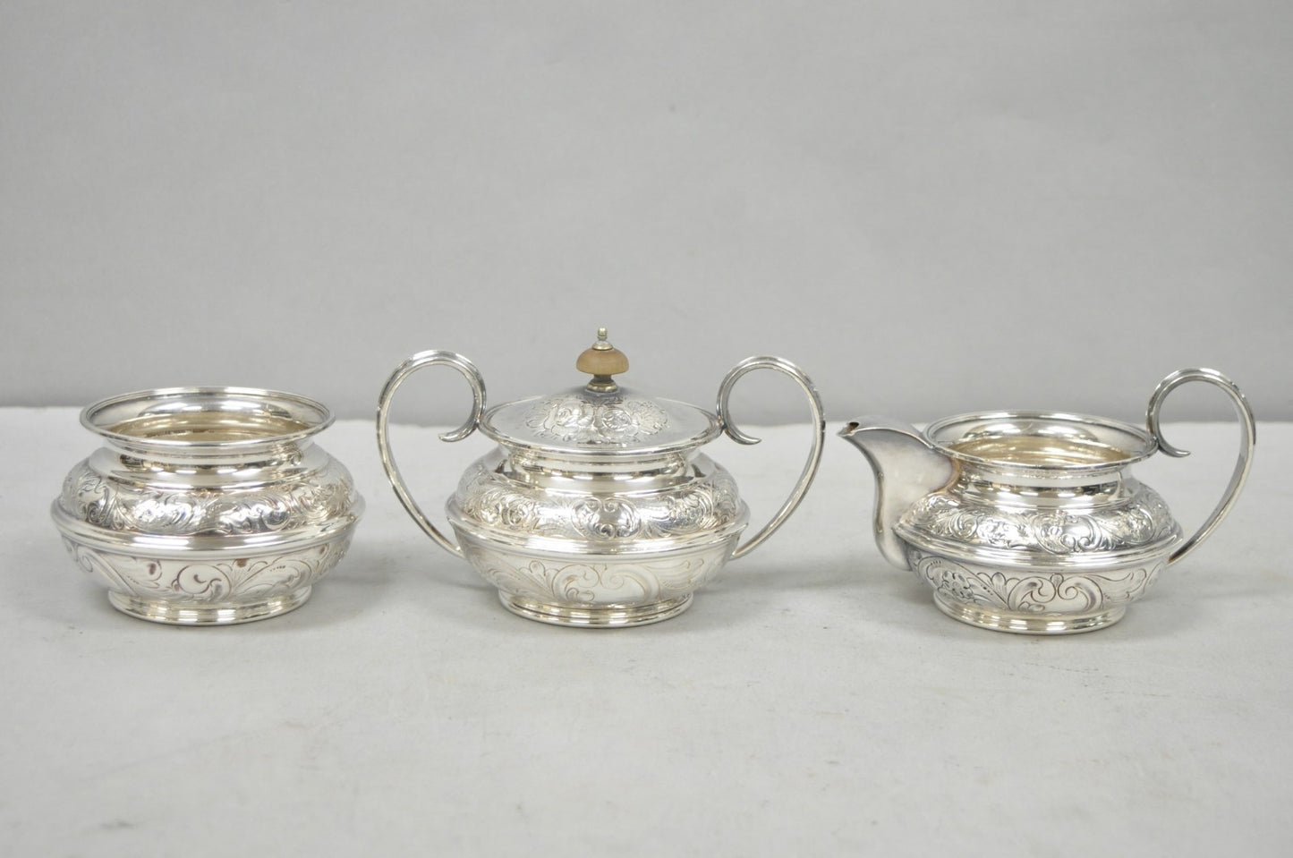 Antique Barker Ellis English Victorian Silver Plated Tea Set w/Tray - 7 Pc Set