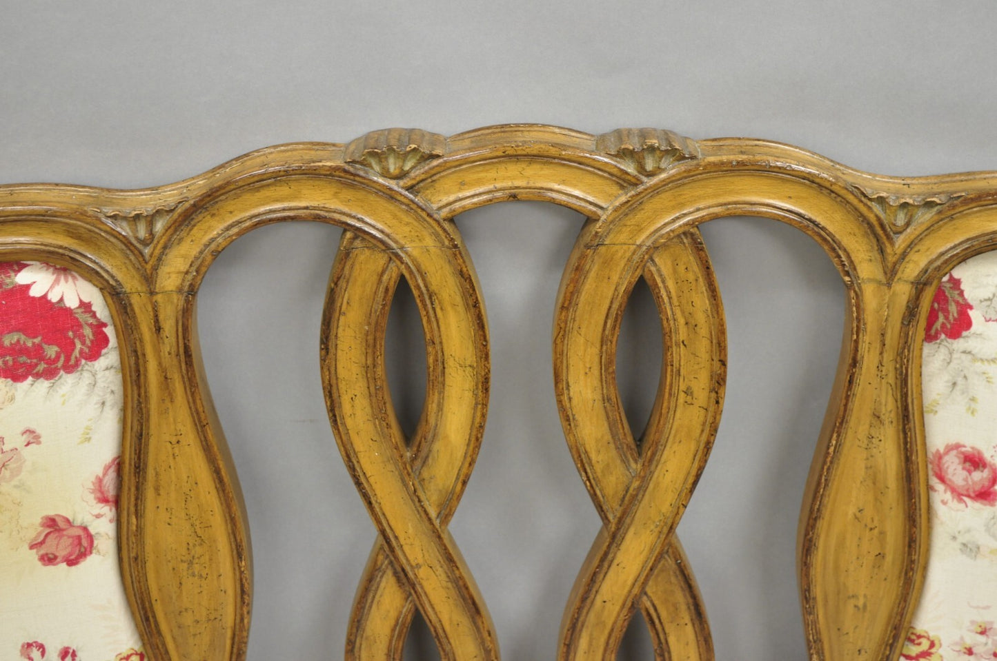 French Country Provincial Hollywood Regency Pretzel Scroll King Sz Bed Headboard
