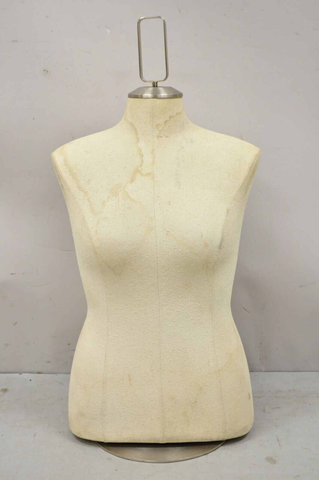 Counter Top Torso Dress Form Mannequin on Revolving Pedestal Base