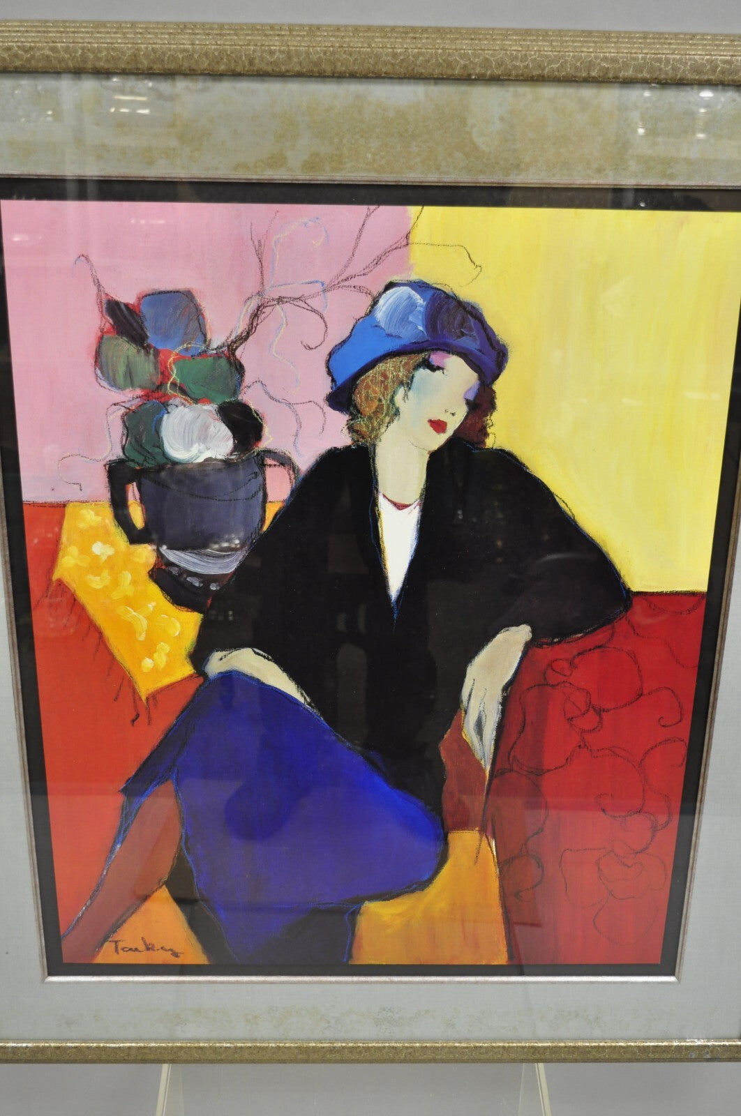 Vintage Itzchak Tarkay Givon Print "Suzanne" Framed Serigraph Print Poster