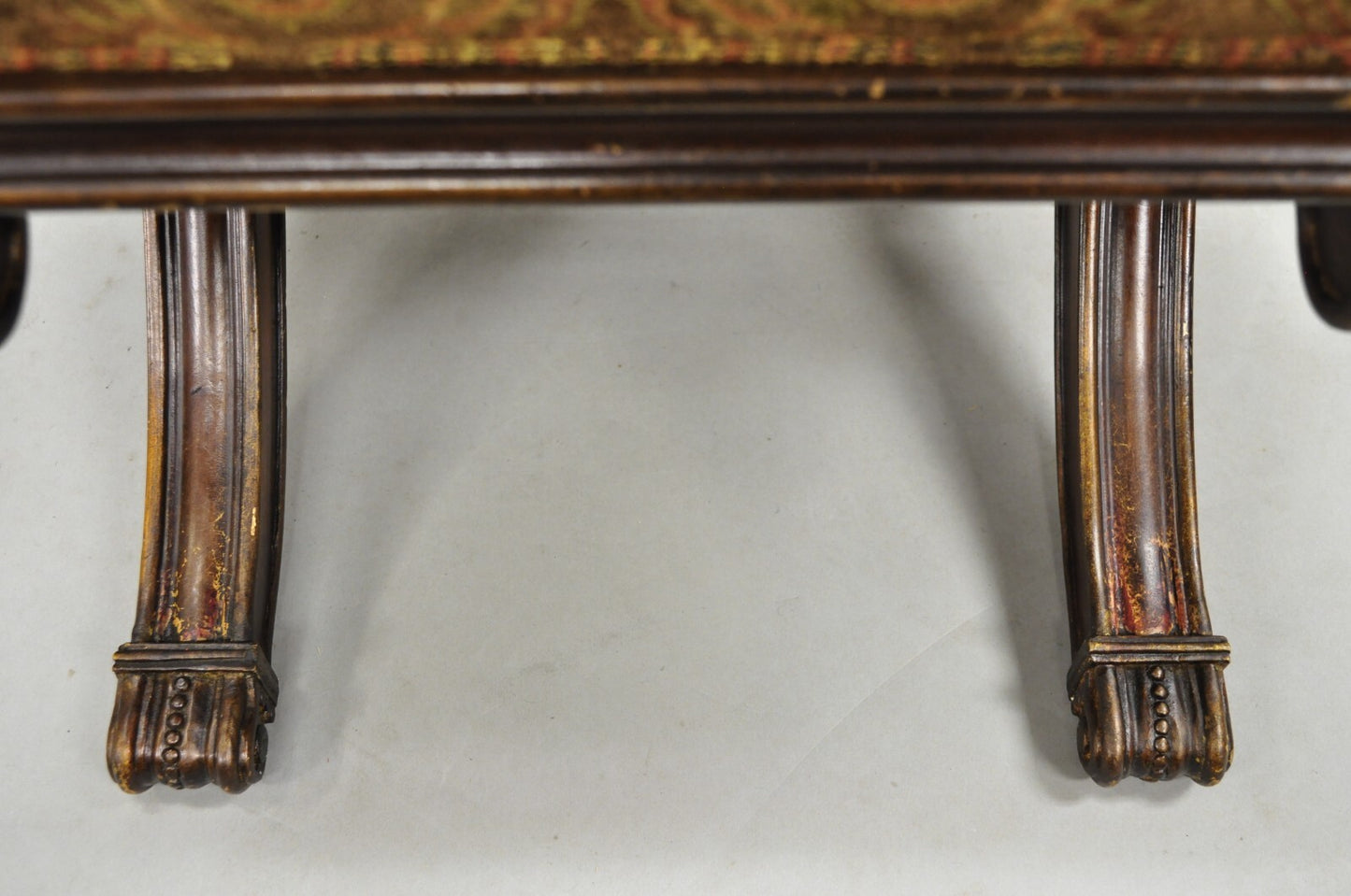 Ethan Allen Alexis X-Frame Regency Style Curule Footstool Stool Ottoman - a Pair