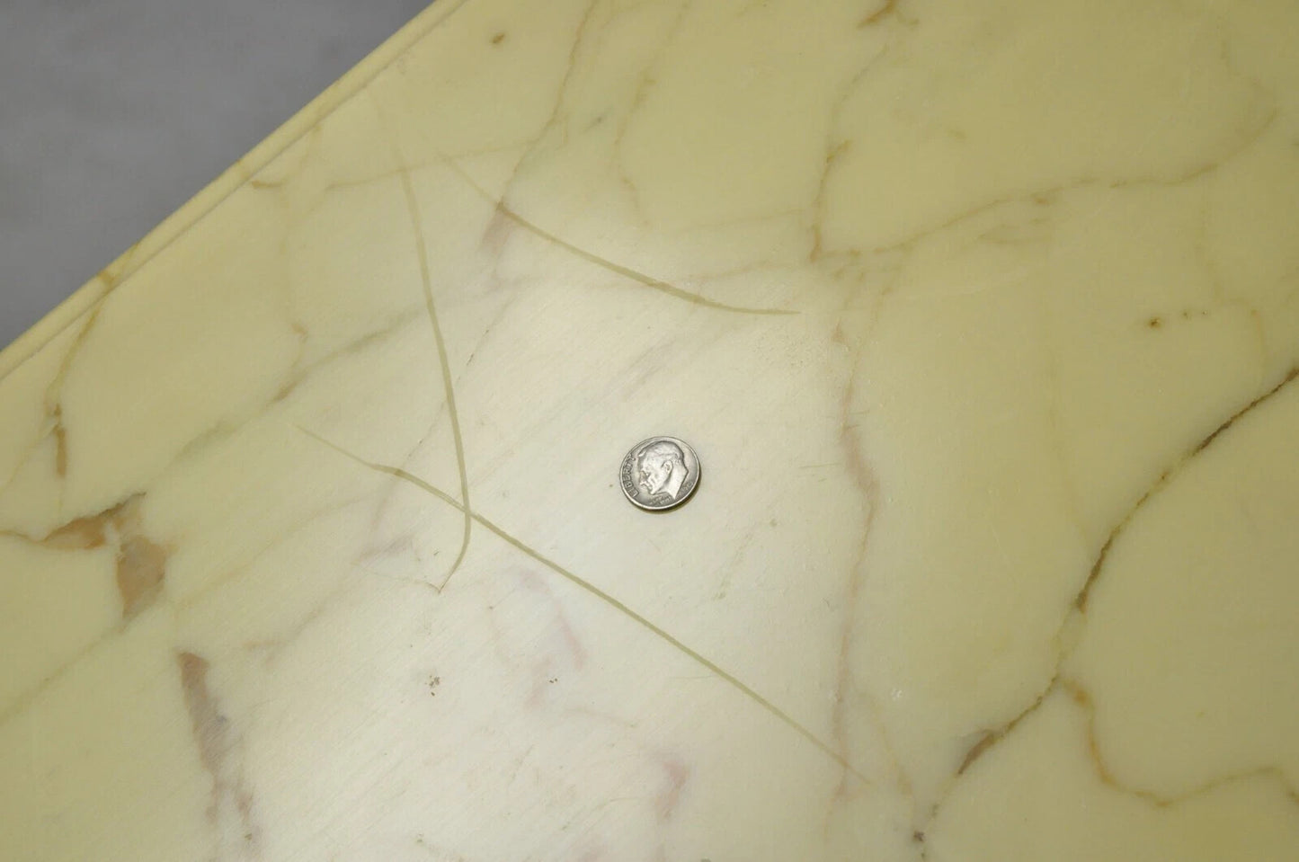 Vintage Hollywood Regency Provincial Pretzel Twist Marble Resin Side End Table