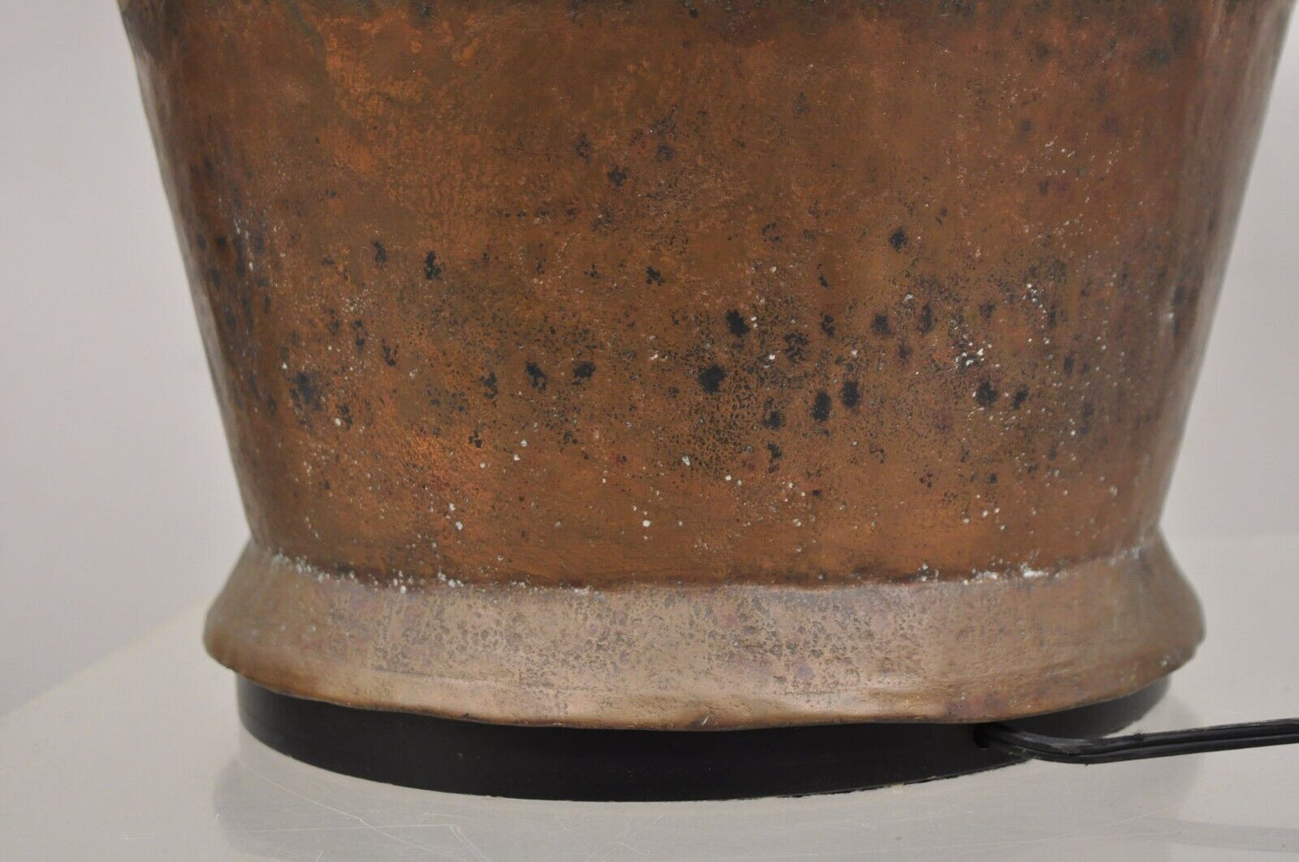 Antique Arts & Crafts Large Hand Hammered Copper Metal Twin Handle Milk Jug Lamp