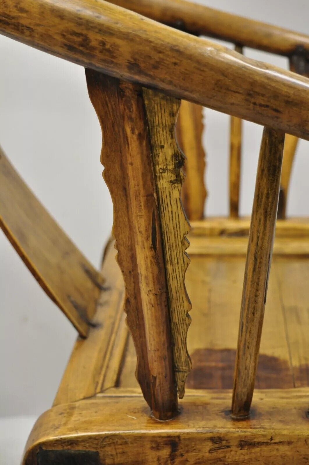 Chinese Carved Hardwood Horseshoe Ming Style Barrel Back Lounge Arm Chair