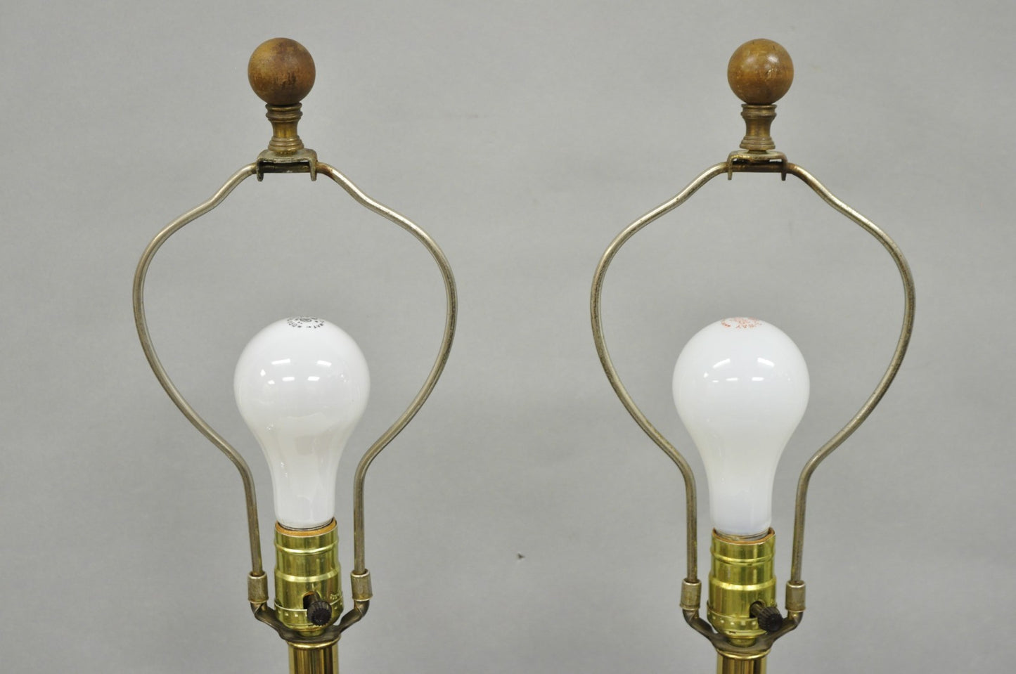 Vintage Chinoiserie Plum Purple Ceramic Porcelain Jardiniere Table Lamps - Pair