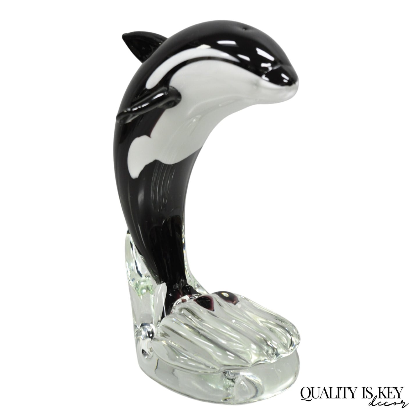 Vinci by Dynasty Glass 9" Modern Orca Killer Whale Sculpture