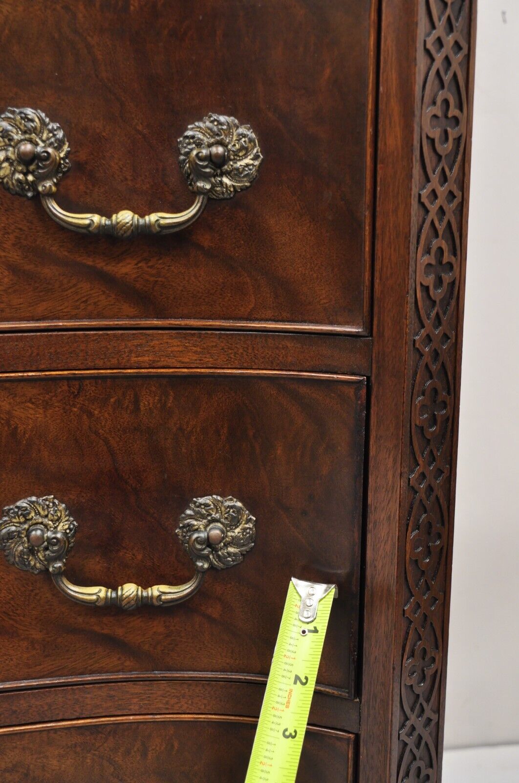 Vintage W&J Sloane Chinese Chippendale Style Mahogany Serpentine Dresser Chest