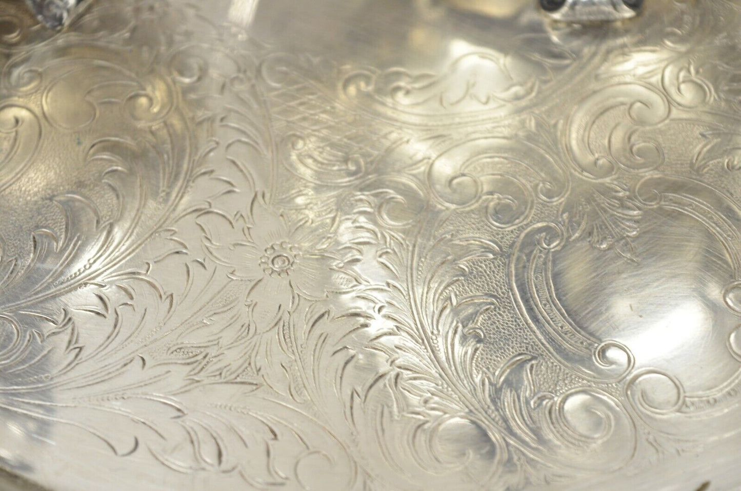 Vintage Silver Plate FB Rogers Tea Set Amston Round Serving Tray Platter