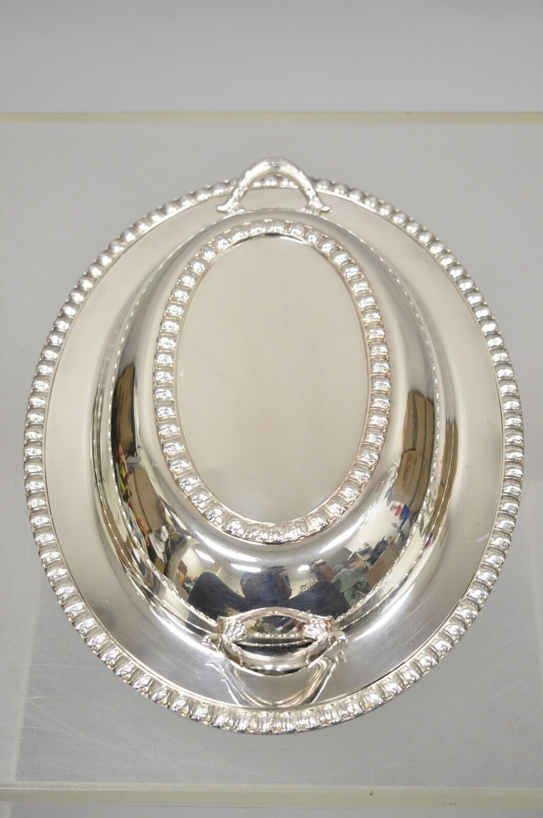 Vintage WM Rogers Fenwick Silver Plated Lidded Vegetable Serving Platter