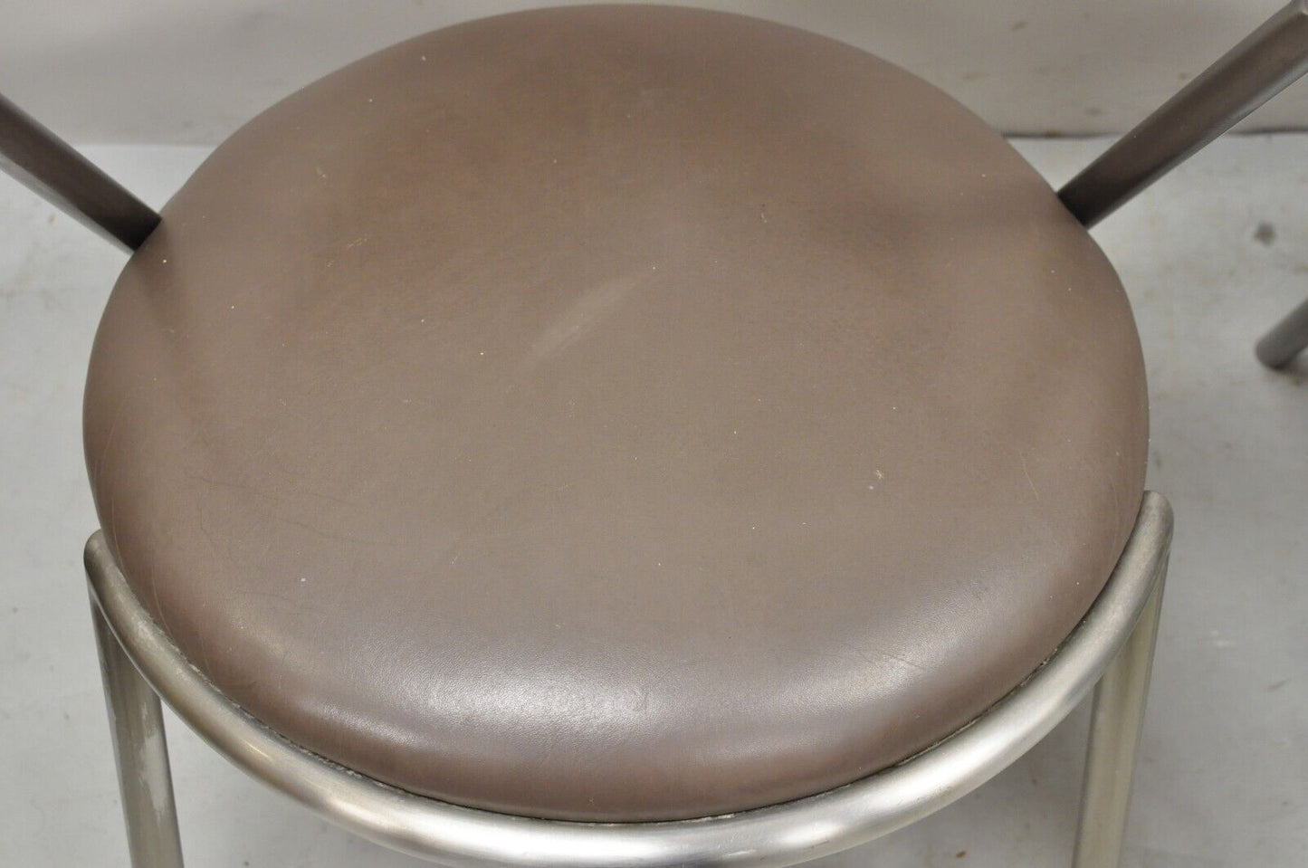 Vintage Brueton Mid Century Modern Tubular Steel Cat Eye Chairs - a Pair