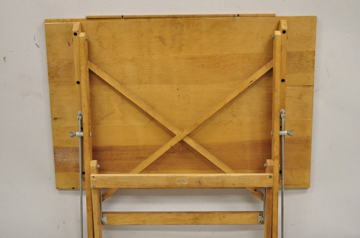 Vintage Anco Bilt Folding Solid Wood Industrial Drafting Table Writing Desk