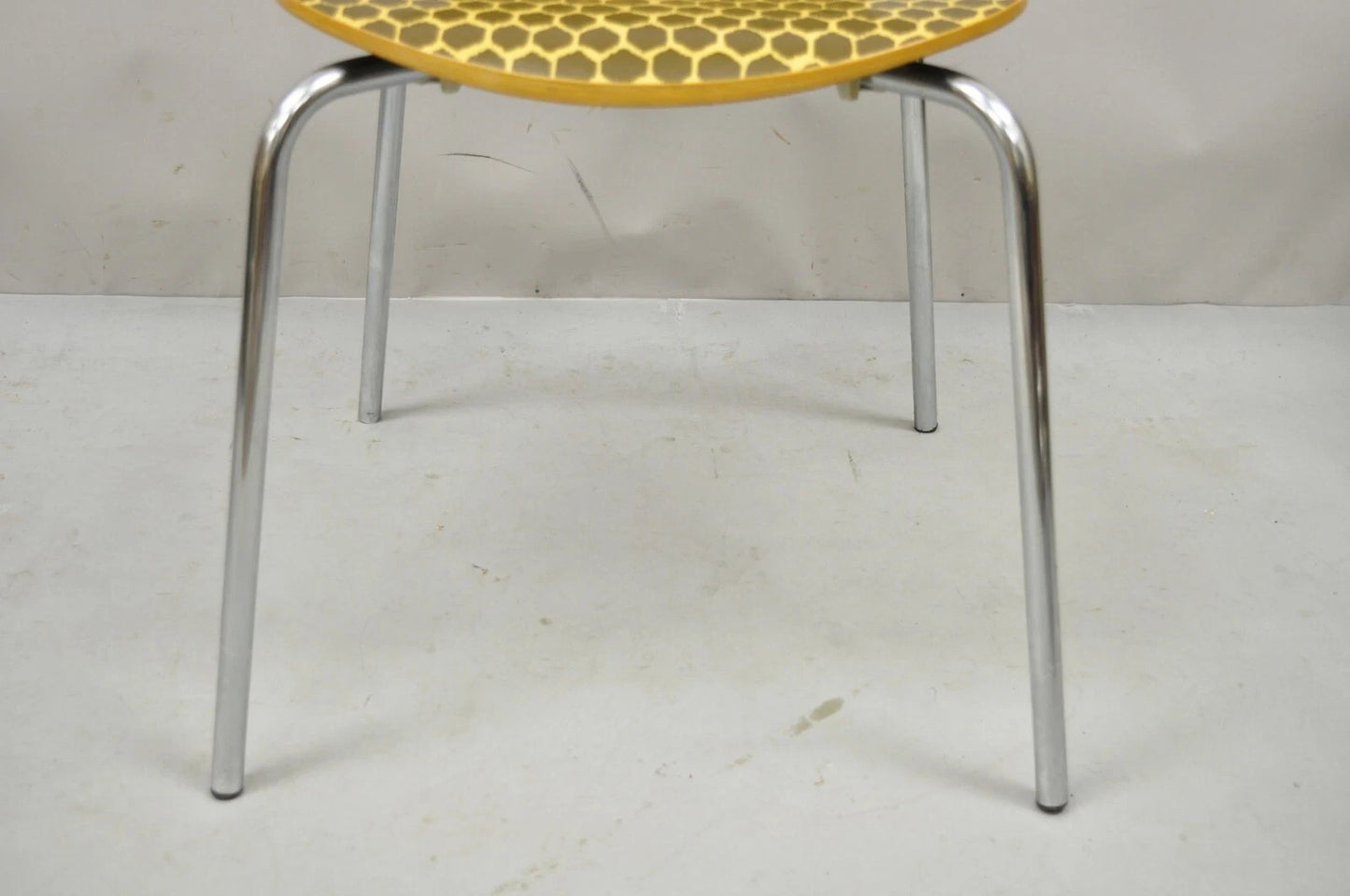 Modern Honeycomb Print Arne Jacobsen Series 7 Style Side Chairs - Set of 3