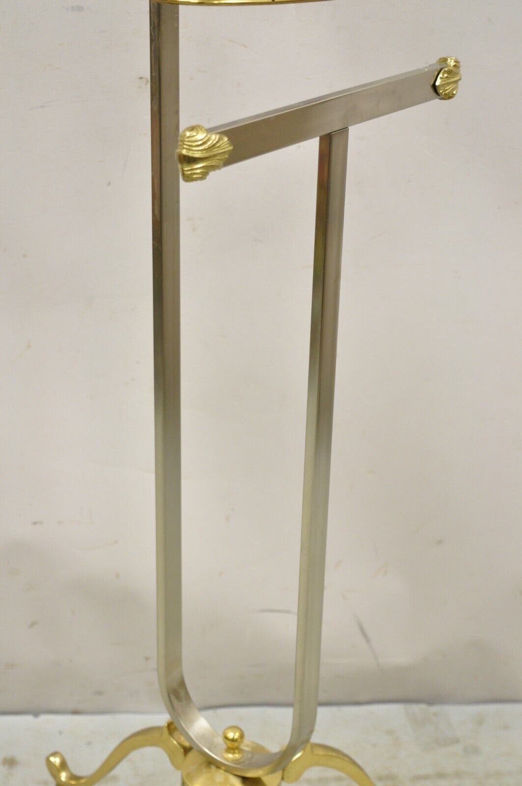 Vintage Italian Brass and Brushed Steel Rams Head & Hoof Clothing Valet