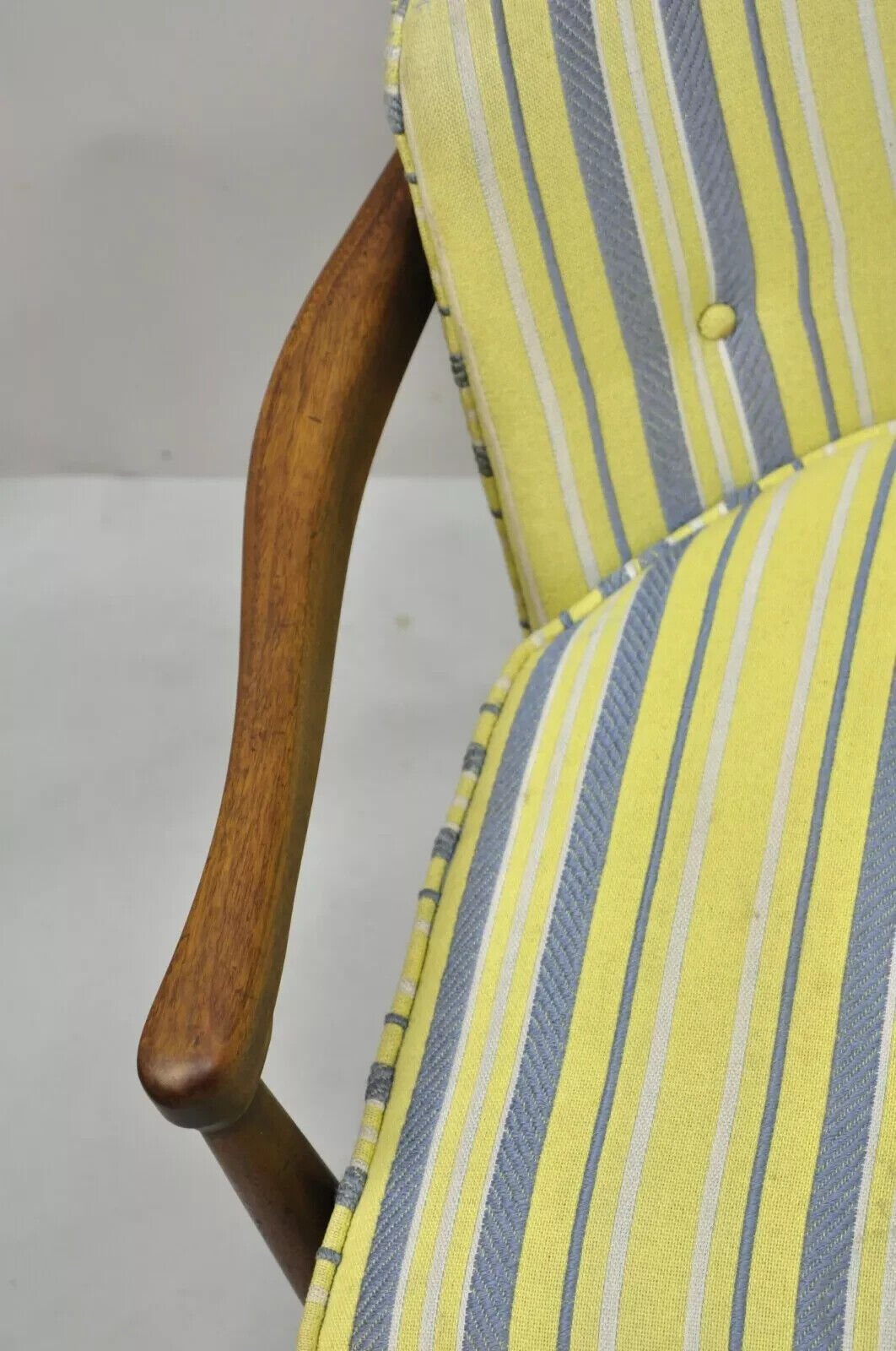 Mid Century Modern Adrian Pearsall Style Walnut Barrel Back Club Lounge Chair