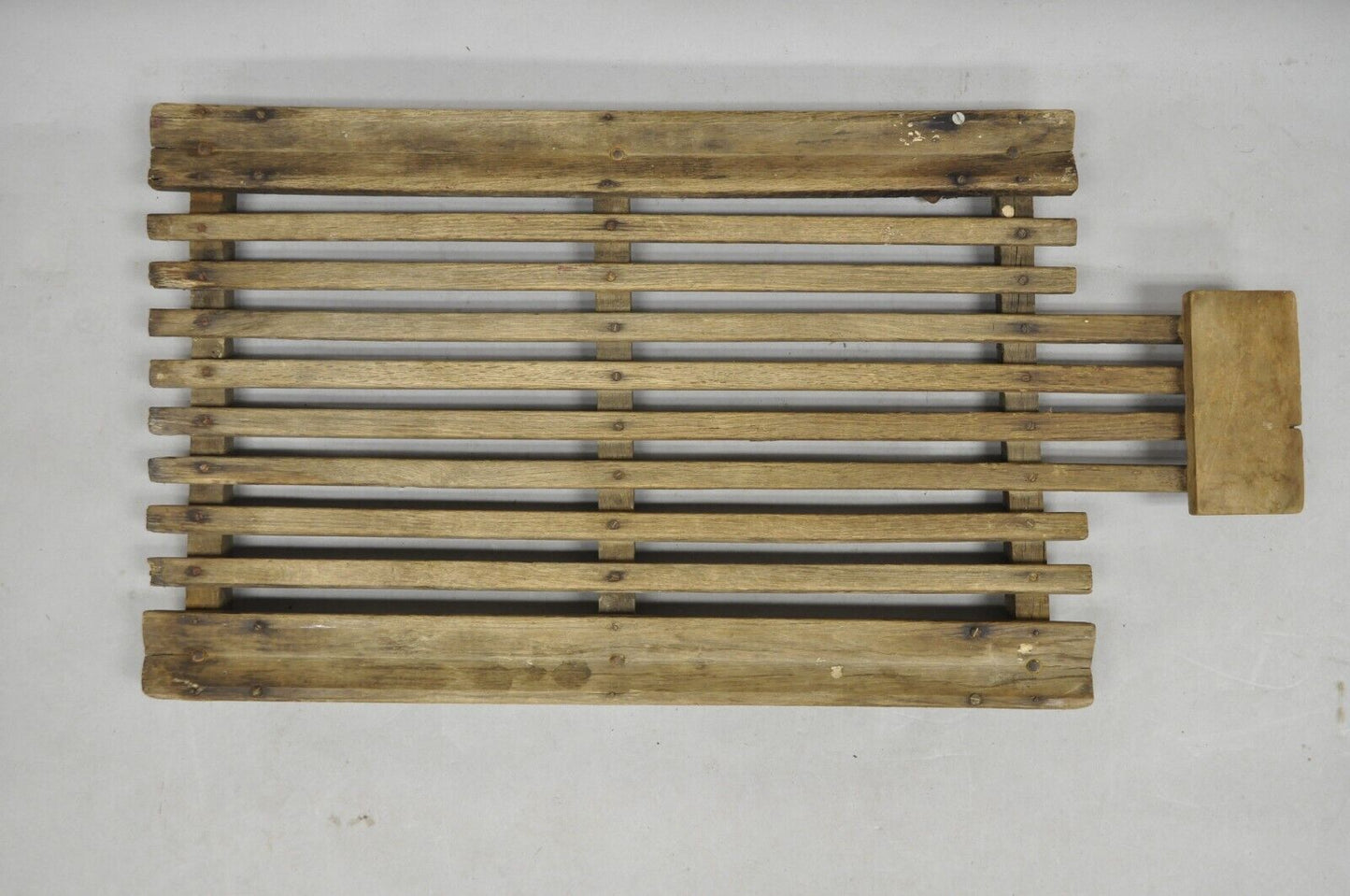 Antique Industrial Modern Wooden Slat Rolling Auto Mechanics Garage Creeper