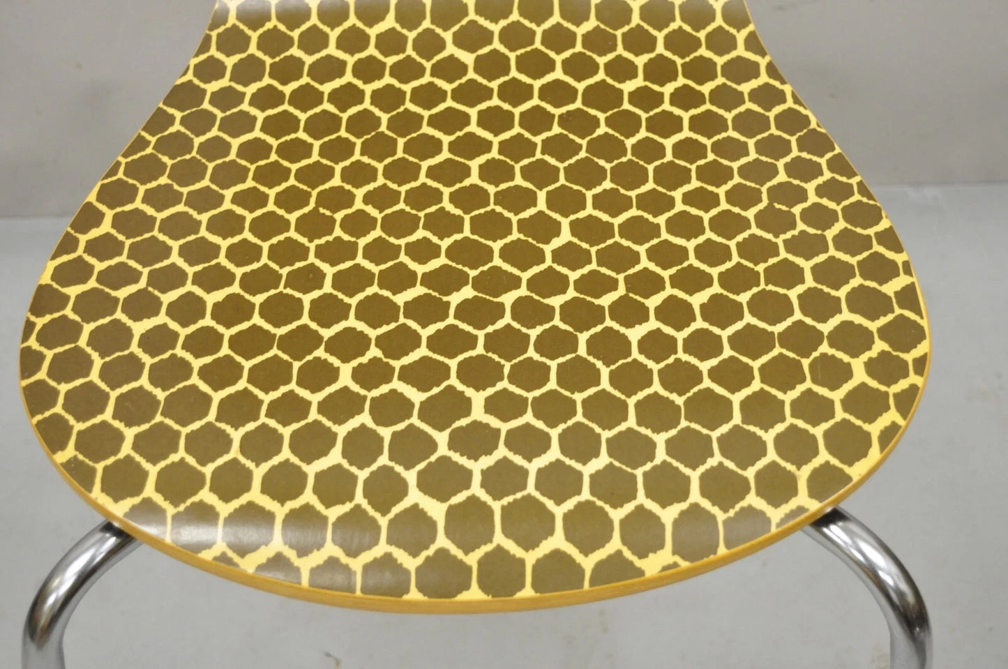 Modern Honeycomb Print Arne Jacobsen Series 7 Style Side Chairs - Set of 3