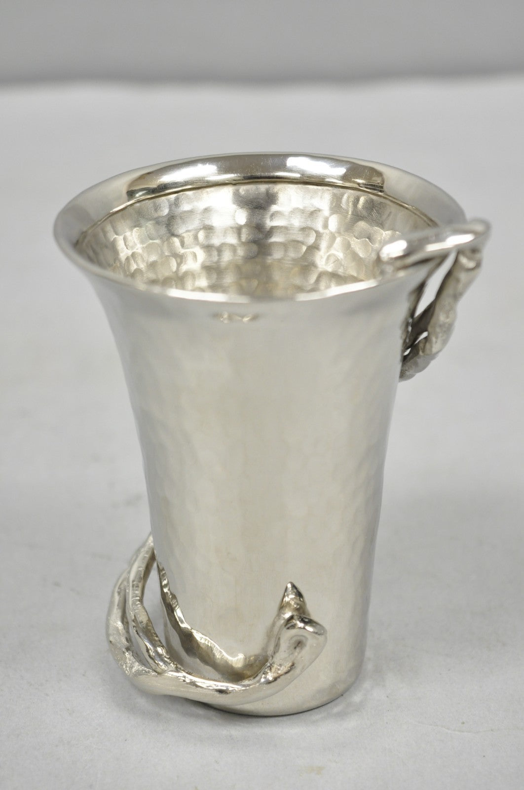 Michael Aram Twig Hand Hammered Stainless Steel Silver Plated Small Goblet Cup