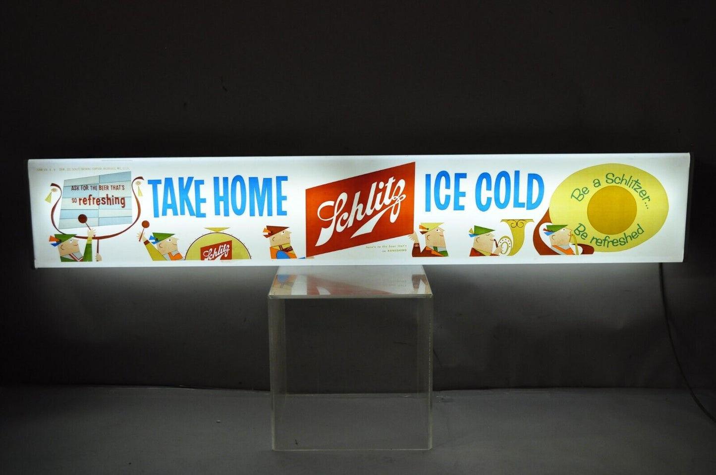 Vintage 1958 Jos. Schiltz Large 73" Lighted Brewing Beer Advertisement Bar Sign