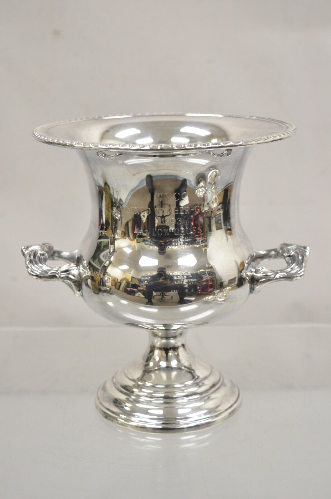 Vintage Sheridan Engraved Award Trophy Cup Champagne Chiller Ice Bucket