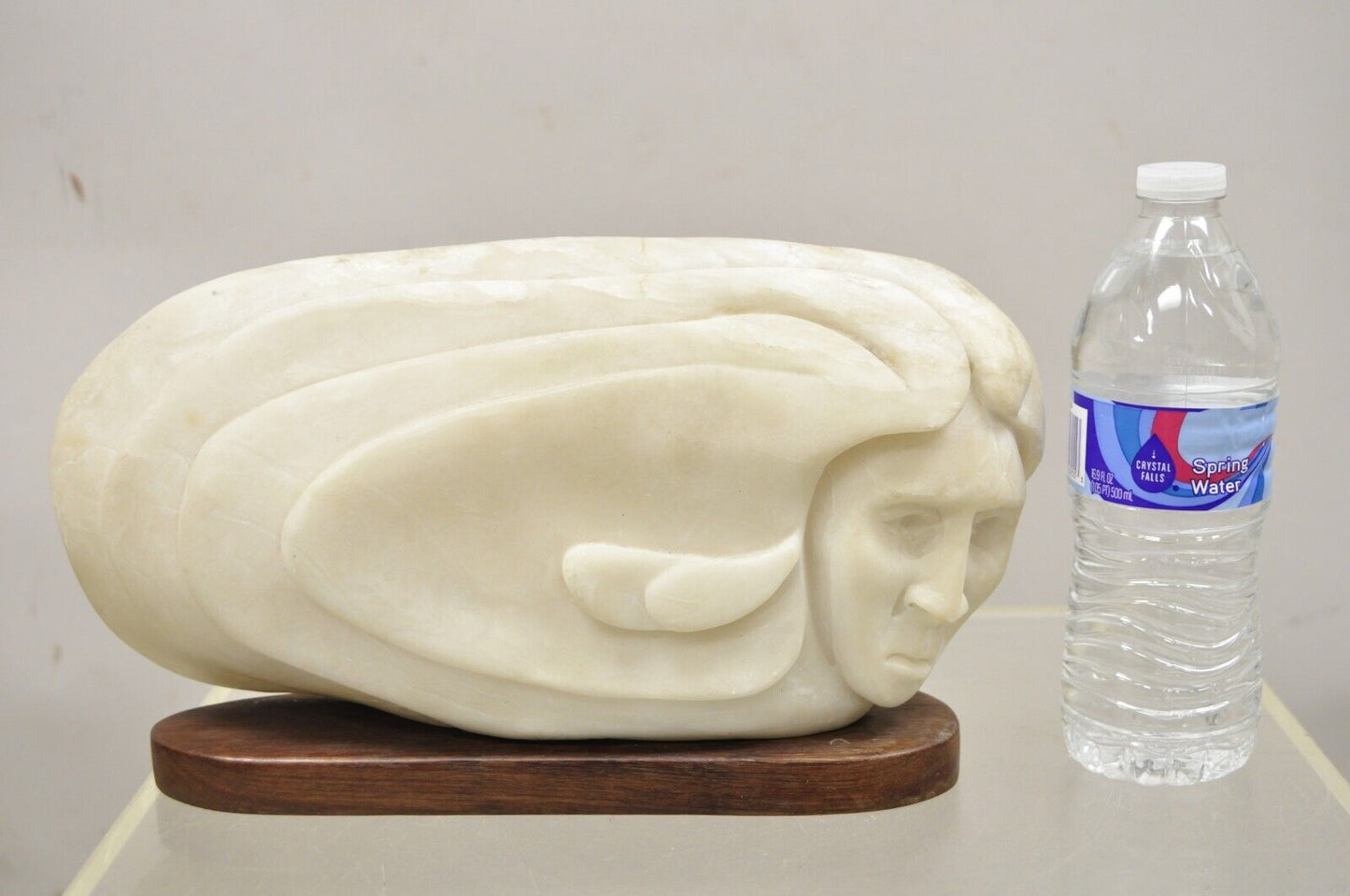Vintage Bud Miller 1989 Native American Carved Alabaster Double Sided Sculpture